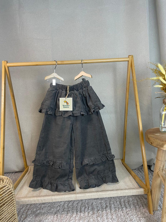 Black Corduroy Rouche