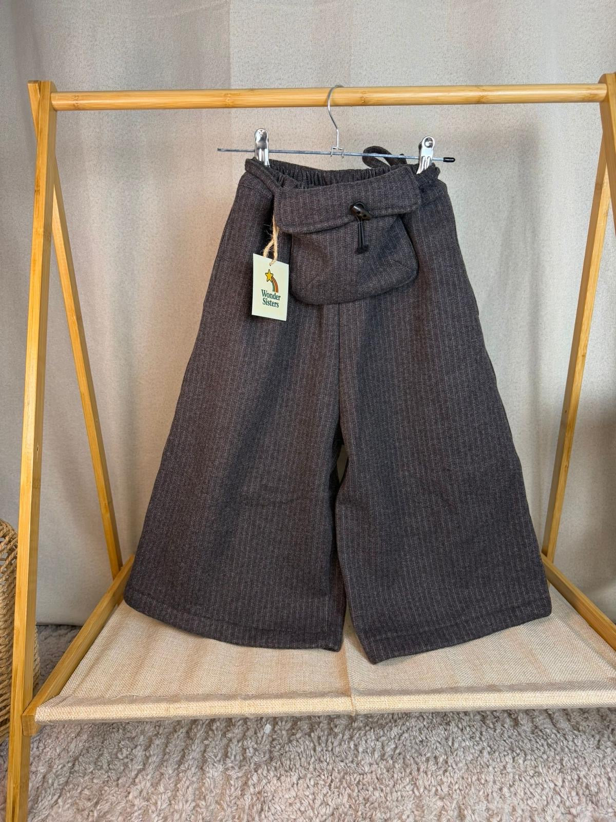 Wool Wide Pants Gesso