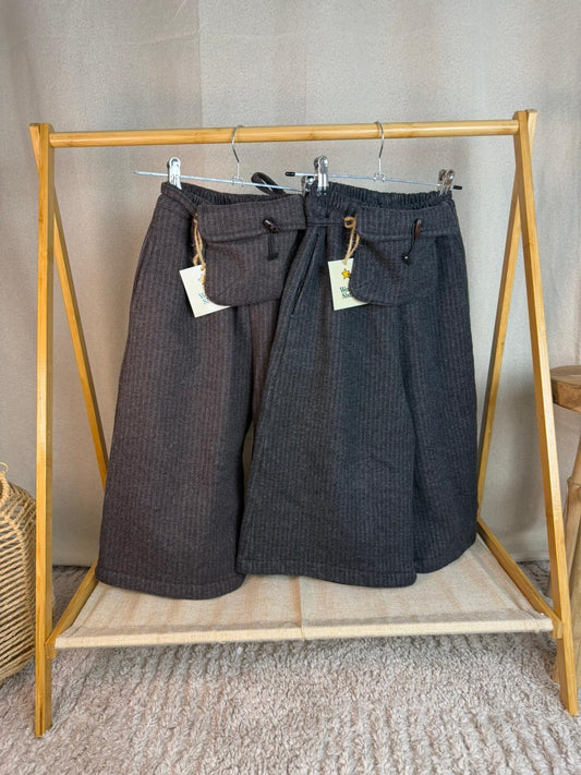 Wool Wide Pants Gesso