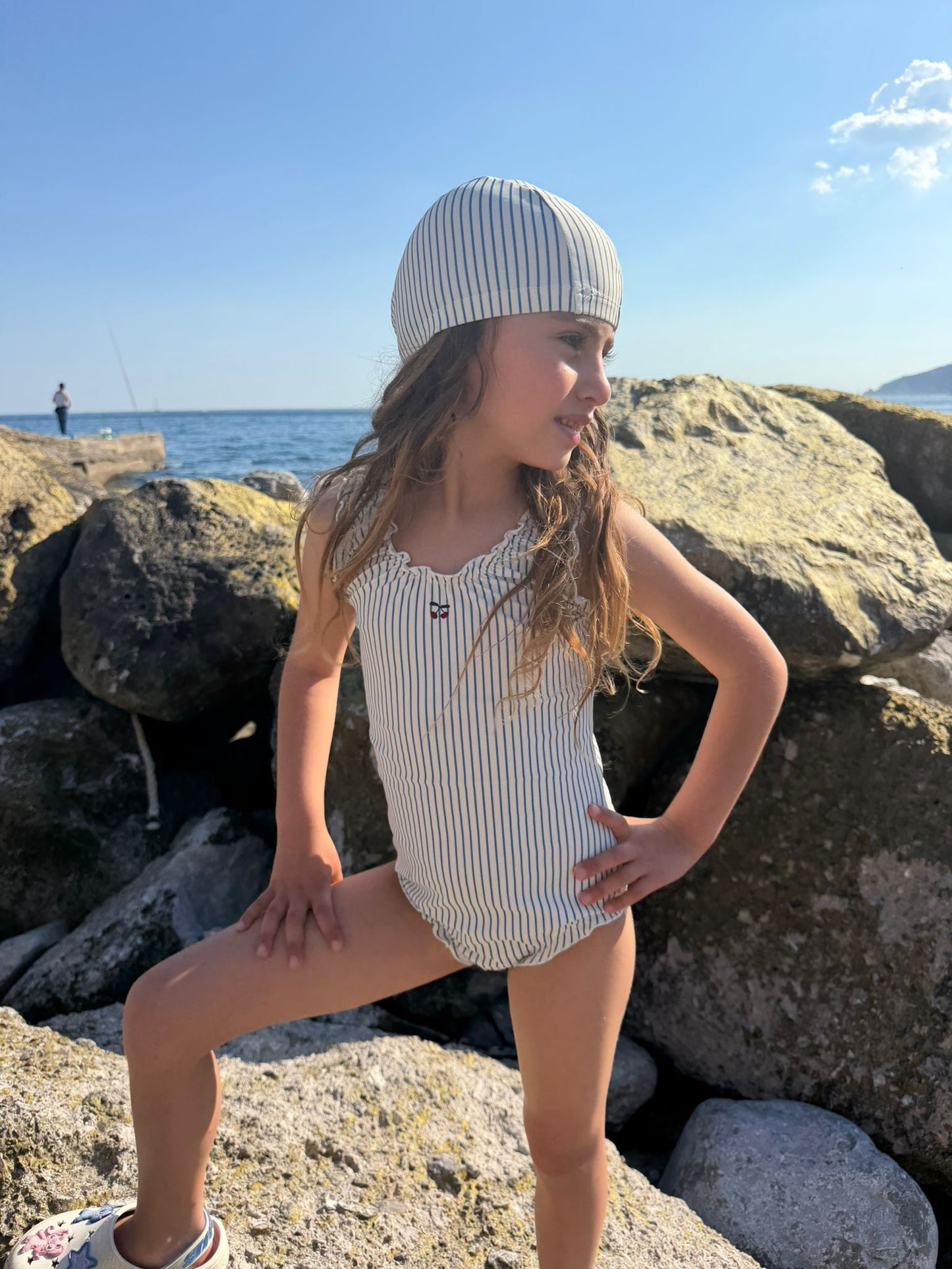 Cherry Stripe Swim Set