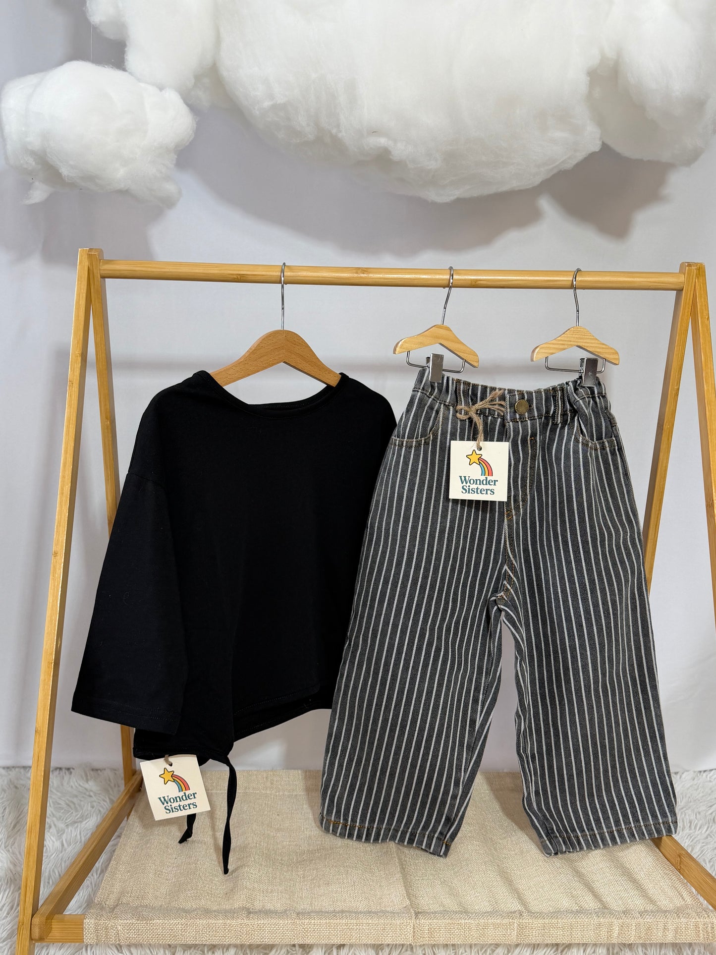 Jeans Striped Black