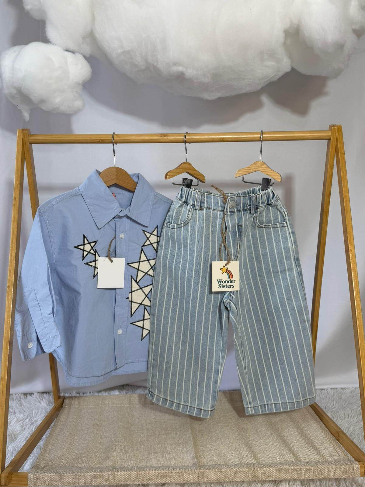 Jeans Striped light blue