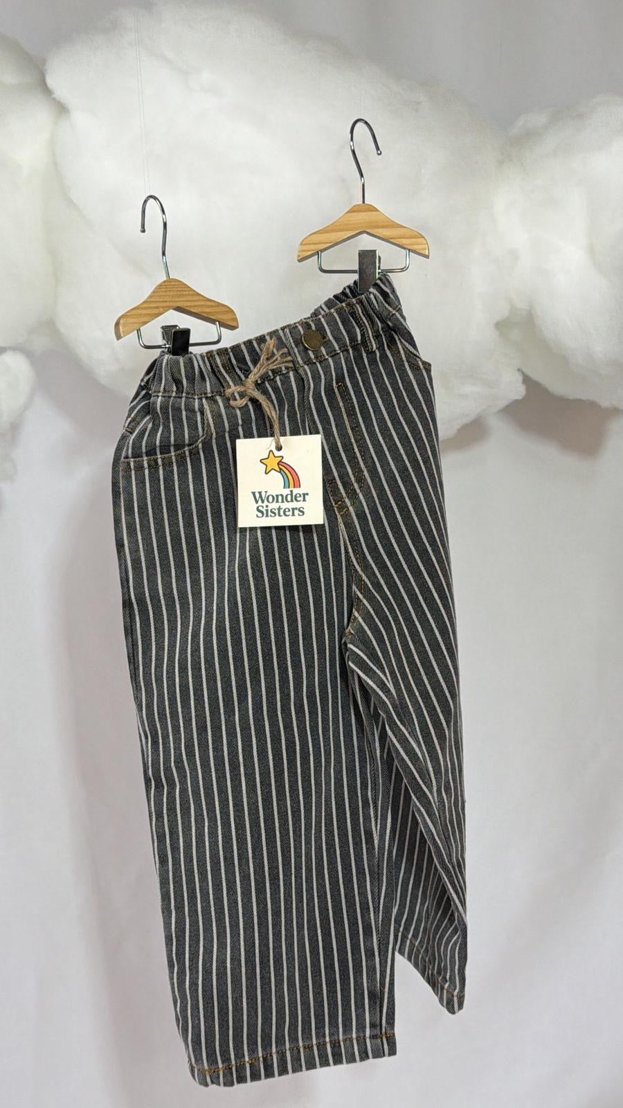 Jeans Striped Black