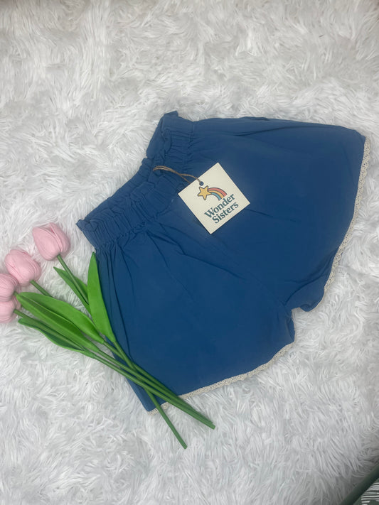 Blue Short with pizzo details