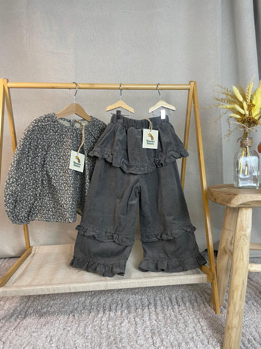 Black Corduroy Rouche