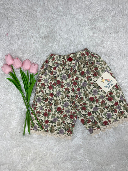 Red Flower Shorts