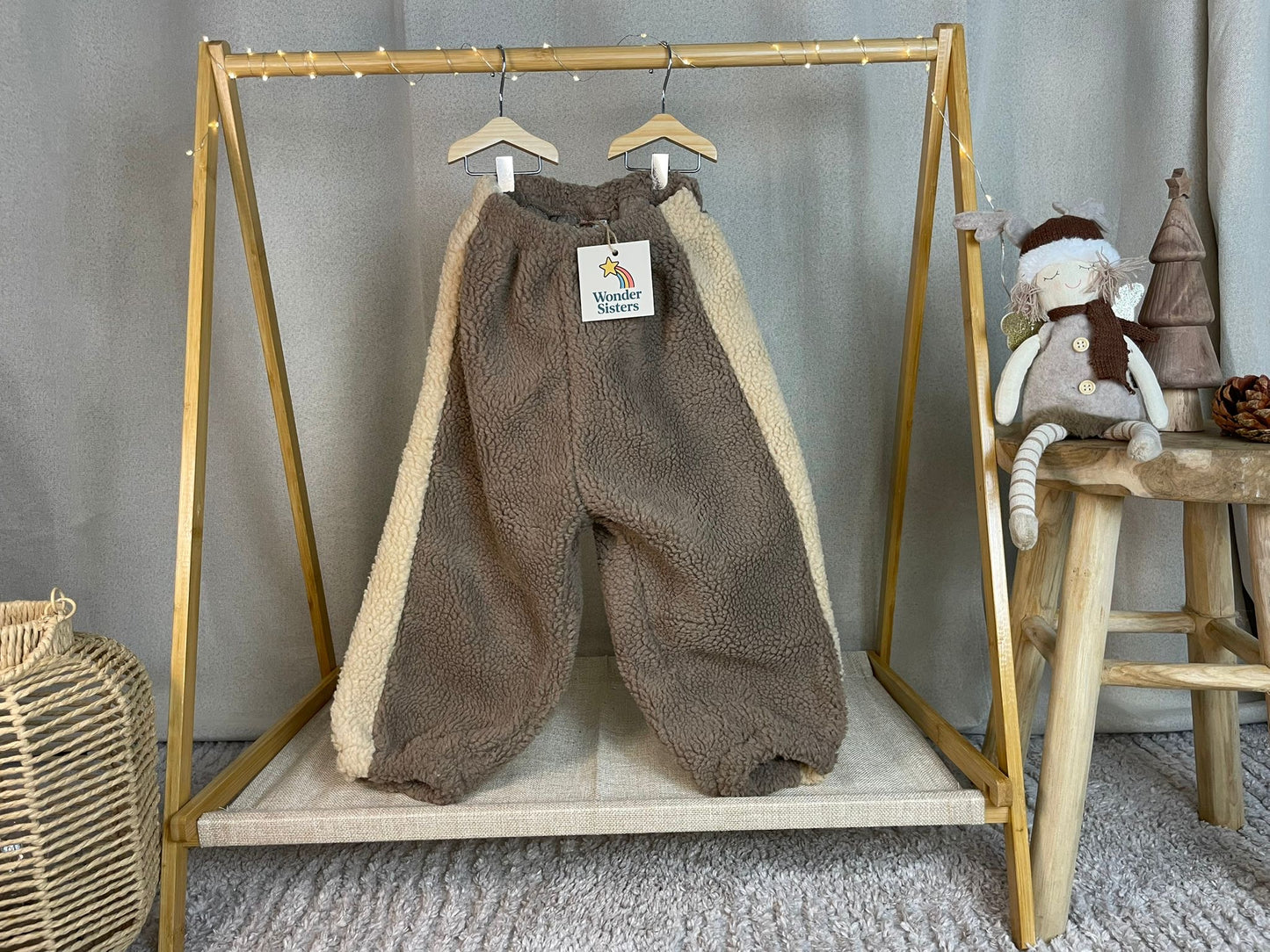 Fleece Striped Beige Pants