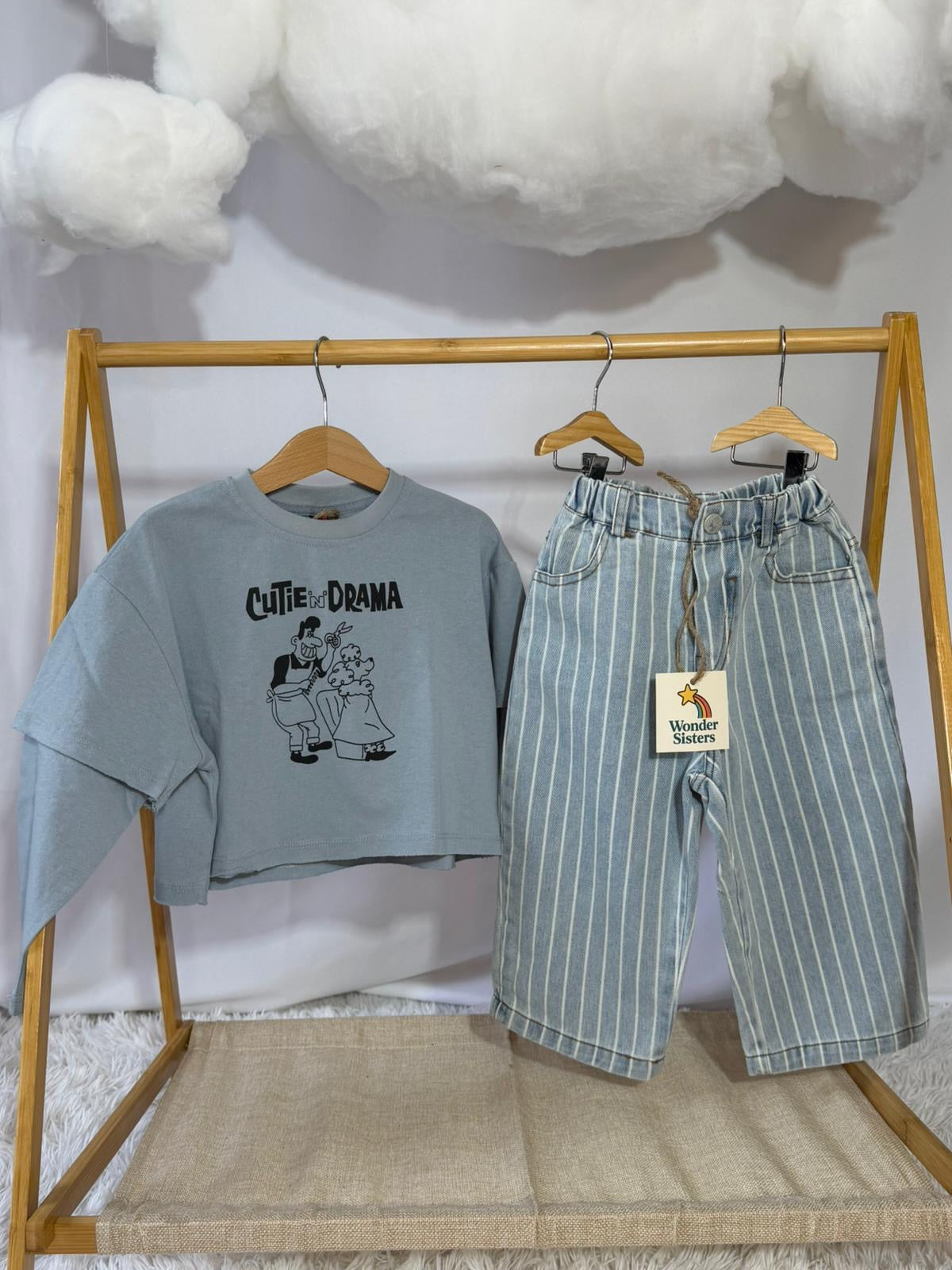 Jeans Striped light blue