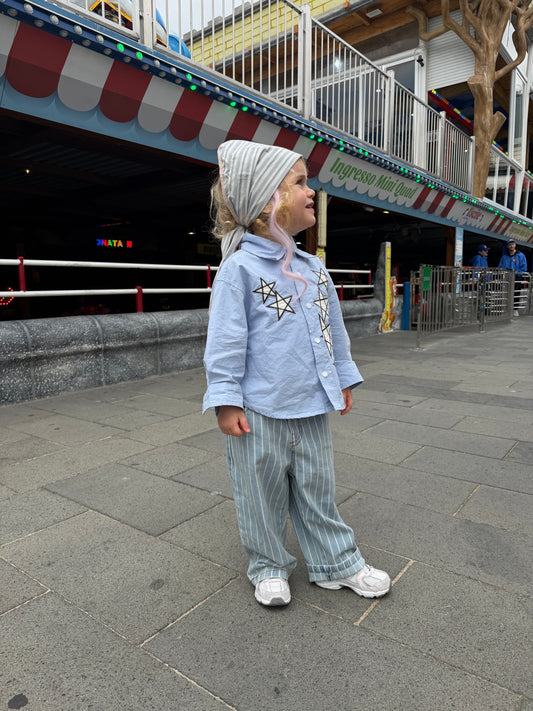 Jeans Striped light blue