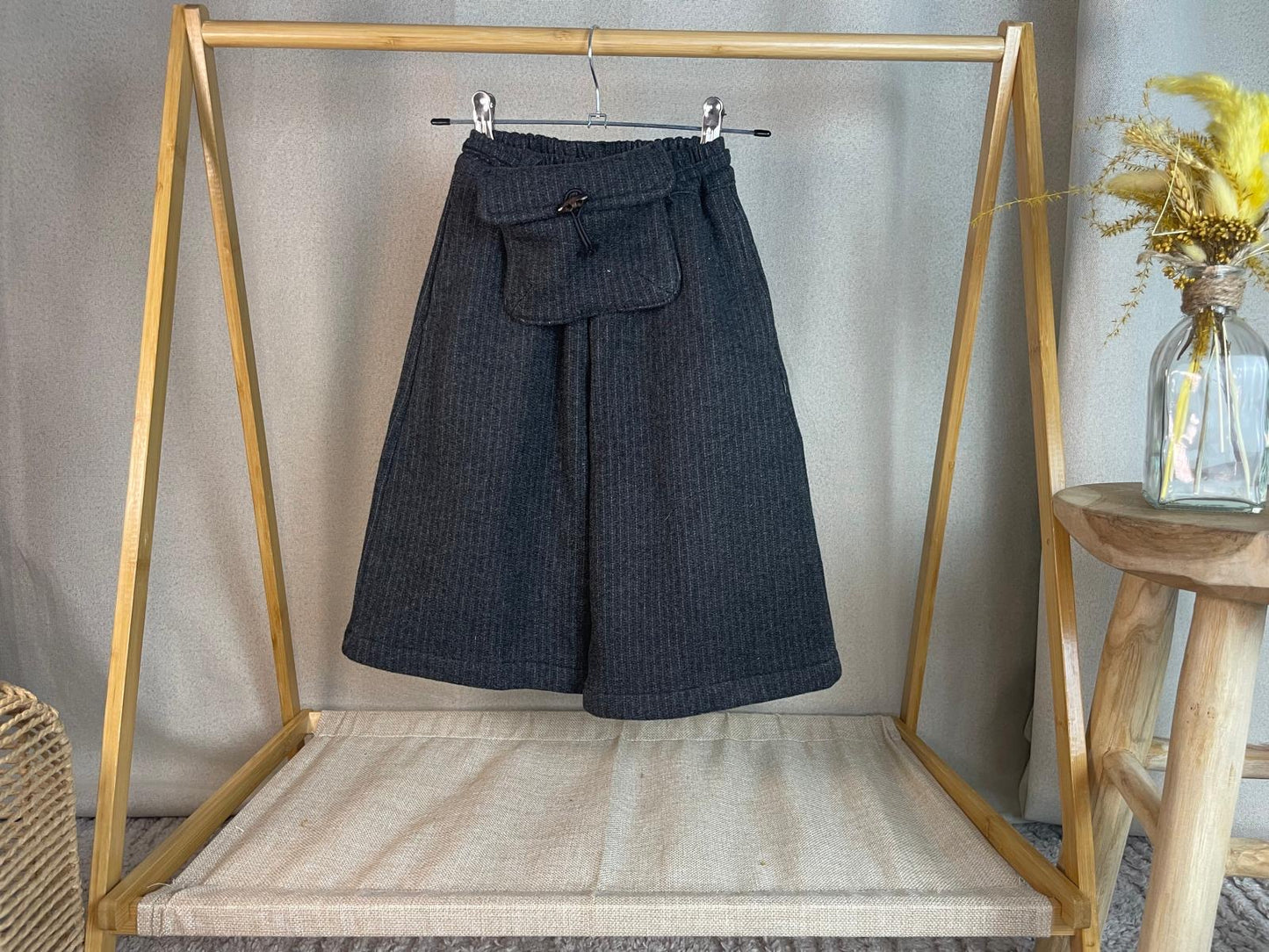 Wool Wide Pants Gesso