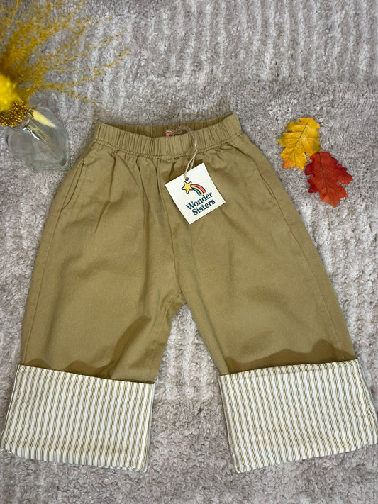 Wide Fold Striped Pants
