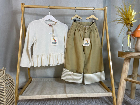Wide Fold Striped Pants