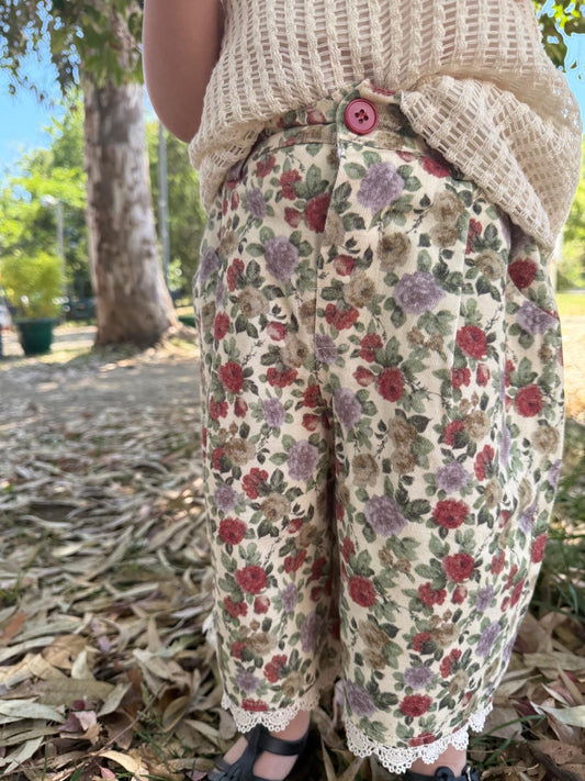 Red Flower Shorts